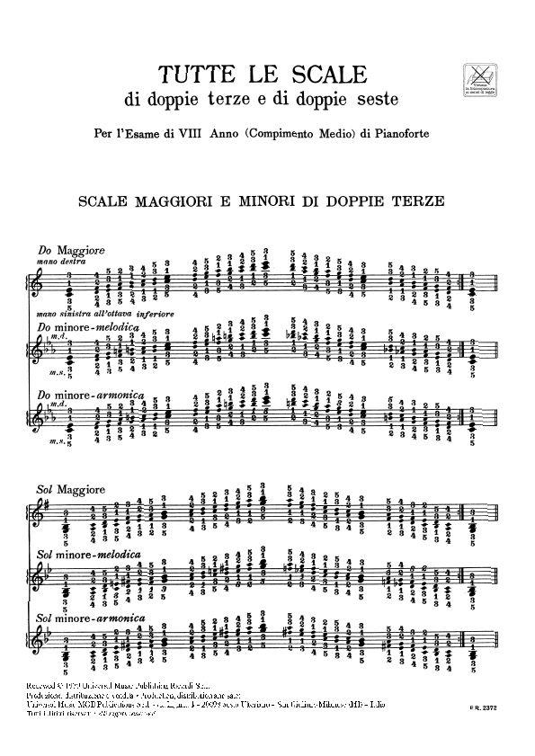 Tutte Le Scale Di Doppie Terze E Di Doppie Seste - Di Pianoforte - pro klavír